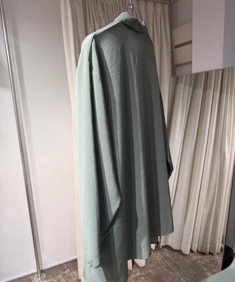 80s Euro ミントカラー ポリエステルシャツ