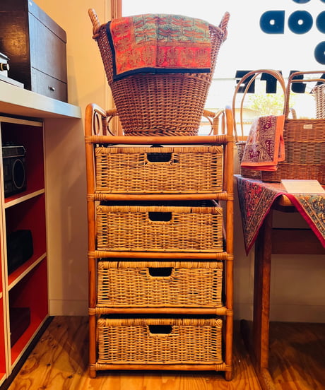 RATTAN 4DRAWER CHEST