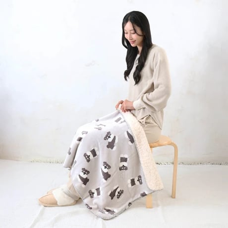 スワンネル3wayひざ掛け   トイプードル/BE