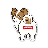 パピヨン ステッカー ブラウン