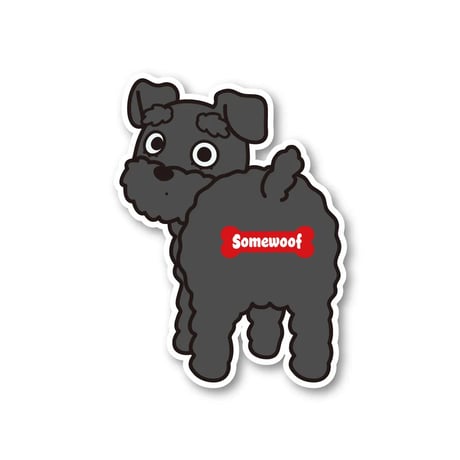 【犬種ステッカー/シール】 Somewoof シュナウザー ステッカー ブラック
