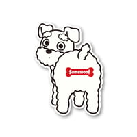 【犬種ステッカー/シール】 Somewoof シュナウザー ステッカー ホワイト