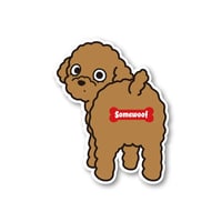 【犬種ステッカー/シール】 Somewoof トイプードル ステッカー レッド