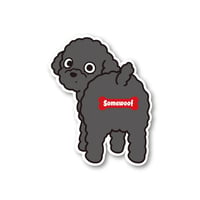 【犬種ステッカー/シール】 Somewoof トイプードル ステッカー ブラック