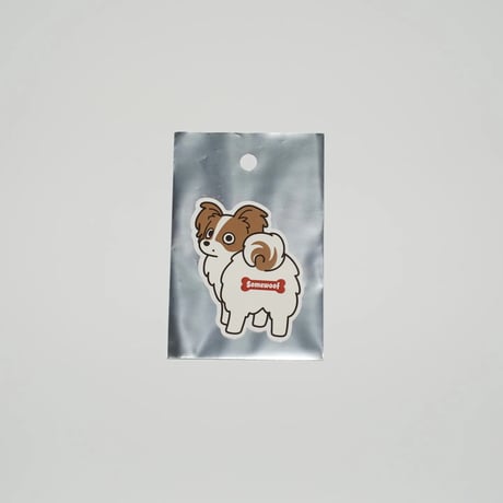 パピヨン ステッカー ブラウン