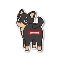 【犬種ステッカー/シール】 Somewoof チワワ ステッカー ブラックタン
