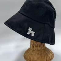 ワンポイント刺繍バケットハット　シュナウザーBK