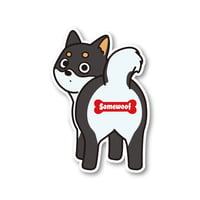 【犬種ステッカー/シール】 Somewoof 柴犬 ステッカー 黒柴