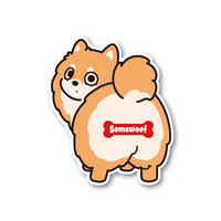 【犬種ステッカー/シール】 Somewoof ポメラニアン ステッカー オレンジ