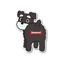 【犬種ステッカー/シール】 Somewoof シュナウザー ステッカー ブラック＆シルバー