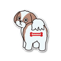 シーズー ステッカー ホワイトブラウン
