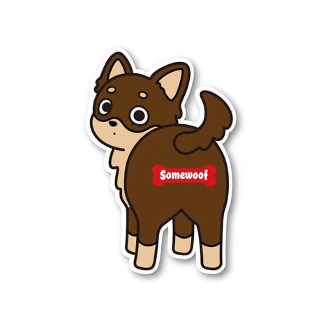 【犬種ステッカー/シール】 Somewoof チワワ ステッカー チョコタン