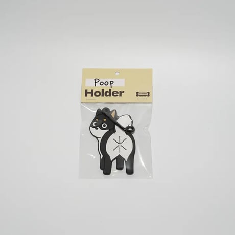 【柴犬（黒）】Poopホルダー_お散歩マナー袋ホルダー