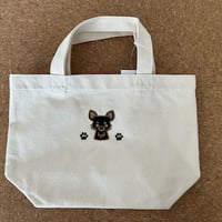 わんこおさんぽトート（生成り）チワワ（ブラックタン）