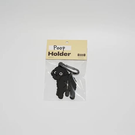 【トイプードル（ブラック）】Poopホルダー_お散歩マナー袋ホルダー