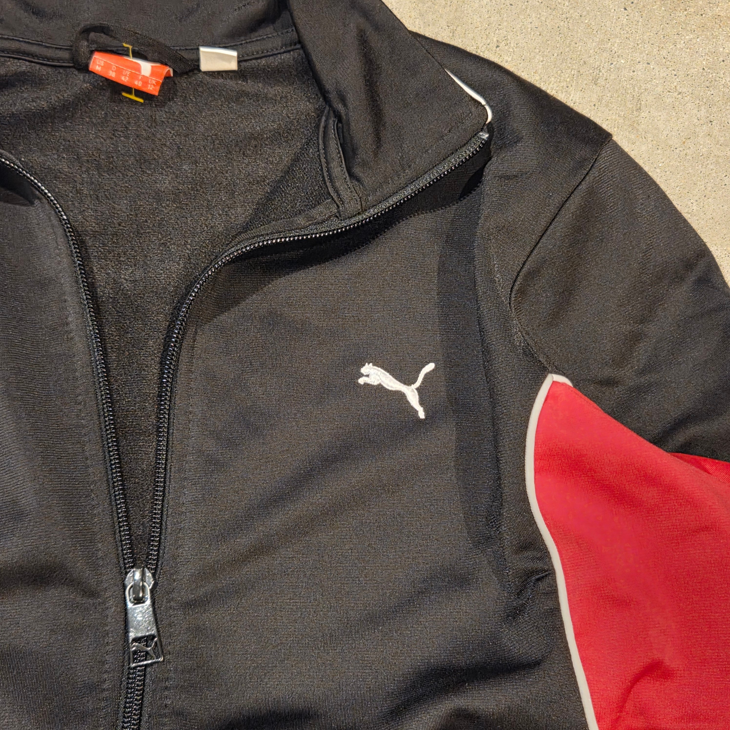 PUMA プーマ トラックジャケット ブラック×レッド ジップアップ