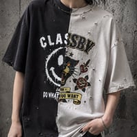 50/50 Graphic Damage Tee – SumiBlack x FrostGray