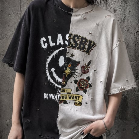 50/50 Graphic Damage Tee – SumiBlack x FrostGray