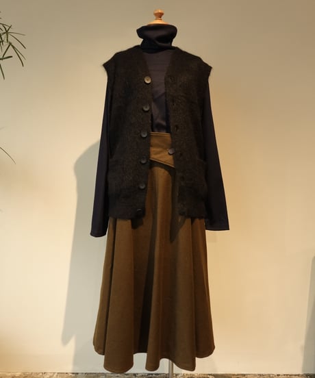 french vintage wool  skirt
