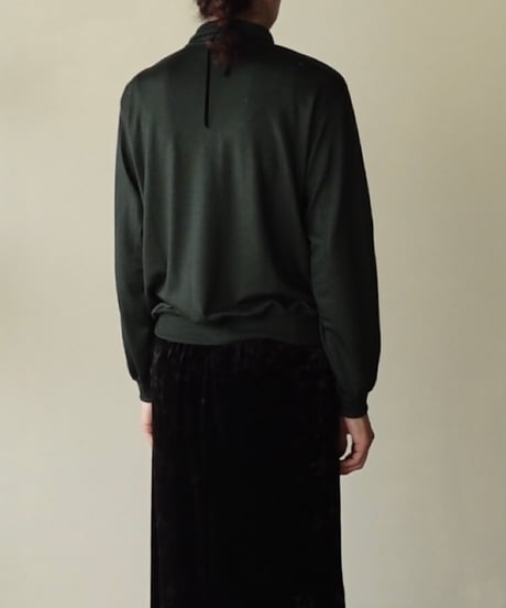 WOOL JERSEY GATHER POLO SHIRT