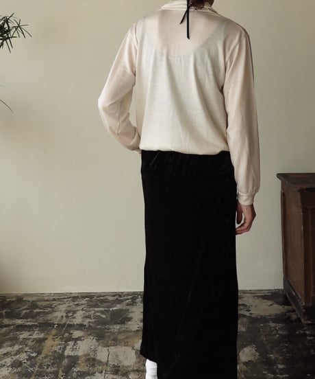 WOOL JERSEY GATHER POLO SHIRT