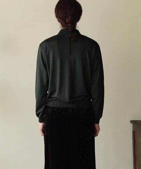 WOOL JERSEY GATHER POLO SHIRT