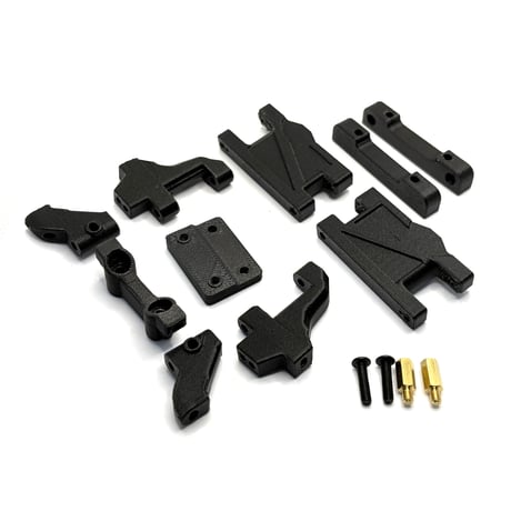 ReveD RDX ほぼボルトオンフルセット　シャーシ＋【グラファイト】 ナローキット フロント片側15mm／リア片側16mm ミニコンバ仕様