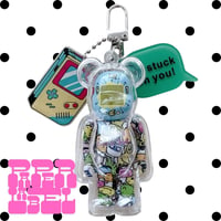 1p ベアブリック 100% 専用 保護ケース クリア アクリルケース キーホルダー 透明 BE@RBRICK フィギュア ケース 持ち運び ディスプレイ 傷防止 コレクション ケース 本体別売
