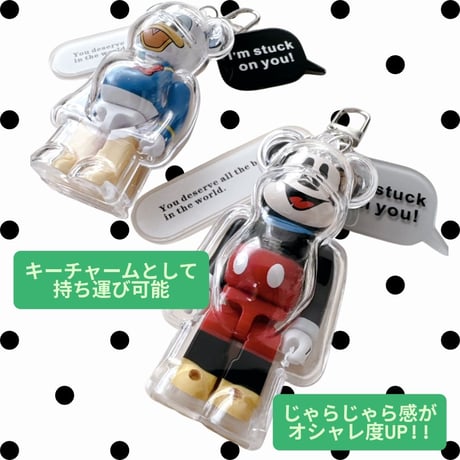 1p ベアブリック 100% 専用 保護ケース クリア アクリルケース キーホルダー 透明 BE@RBRICK フィギュア ケース 持ち運び ディスプレイ 傷防止 コレクション ケース 本体別売