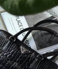 PRADA COCCO LUCIDO Crocodile / BLACK