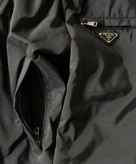 PRADA Re-Nylon Hooded Jacket / BLACK