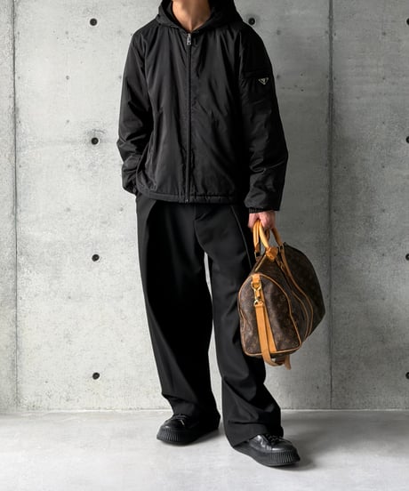 PRADA Re-Nylon Hooded Jacket / BLACK