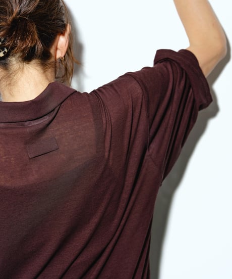 Sheer Sleeve Polo Top