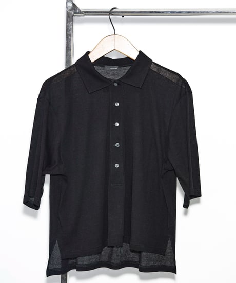 Sheer Sleeve Polo Top