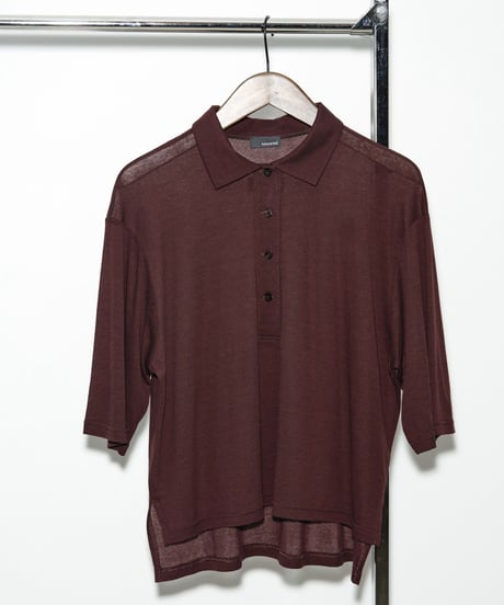 Sheer Sleeve Polo Top
