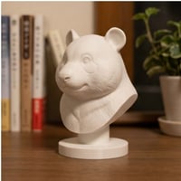 パンダハムスターの3Dプリント胸像 白PLA 彫刻 置物 インテリア