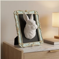 うさぎ（ドワーフホト）の壁掛けレリーフ 3Dプリント 白PLA インテリア