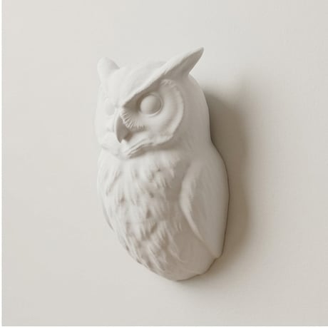 ベンガルワシミミズクの壁掛けレリーフ 3Dプリント 白PLA インテリア