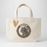 猫（オシキャット）の紋章 ミニトートバッグ アルファベットチャーム付き