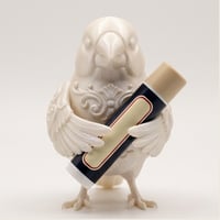 文鳥・ブンチョウの3Dプリント リップケース シルクホワイト キーホルダー
