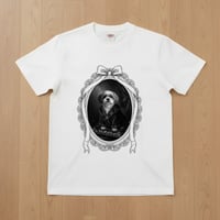 犬（シーズー）半袖Tシャツ ルネサンス風モノクロアート ホワイト 男女兼用