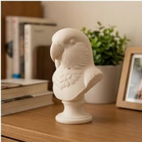インコ（コザクラインコ）の3Dプリント胸像 白PLA 彫刻 置物 インテリア