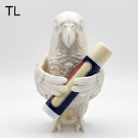アオボウシインコのリップケース 3Dプリント シルクホワイト キーホルダー