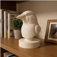 アサヒスズメの3Dプリント胸像 白PLA 彫刻 置物 インテリア