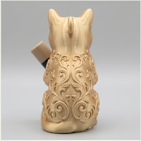 猫（バリニーズ）の3Dプリント リップケース シルクゴールド キーホルダー