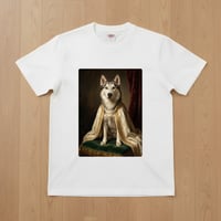 シベリアンハスキー半袖Tシャツ ルネサンス風カラー ホワイト 男女兼用