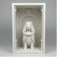 犬（コッカースパニエル）の3Dプリント ブックヌーク 白PLA 本棚インテリア