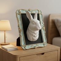 うさぎ（ミニレッキス）の壁掛けレリーフ 3Dプリント 白PLA インテリア