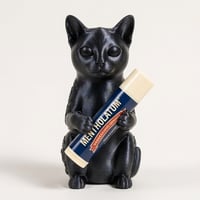 猫（バーミーズ）の3Dプリント リップケース シルクブラック キーホルダー
