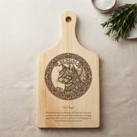 猫（ベンガル）の紋章 カッティングボード 天然木 片面デザイン
